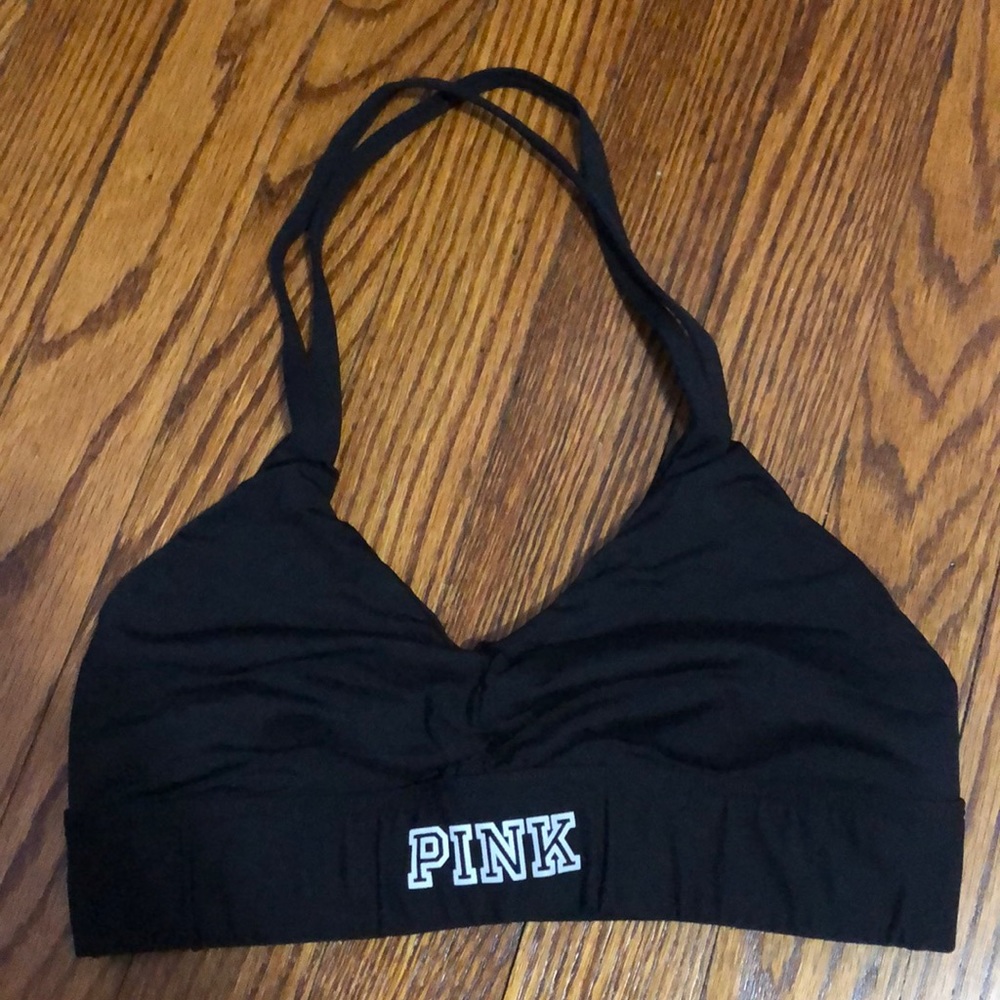 Pink sports bra